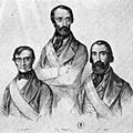 Carlo Armellini, Giuseppe Mazzini und Aurelio Saffi (v.l.)