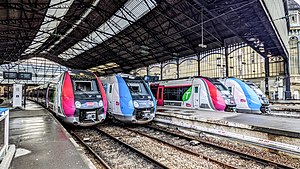 Four Z50000 trains in Gare Saint-Lazare.