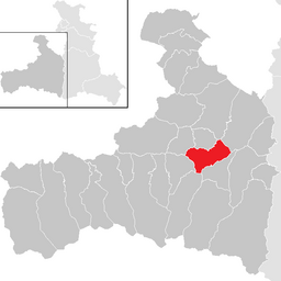 Kommunens läge i distriktet Zell am See