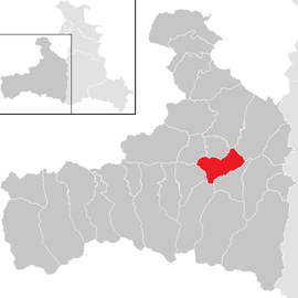 Poloha obce Zell am See v okrese Zell am See (klikacia mapa)