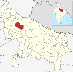 Location of Badaun district in Uttar Pradesh