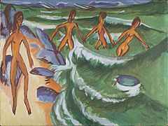 Ernst Ludwig Kirchner, 1913, Badende am Strand