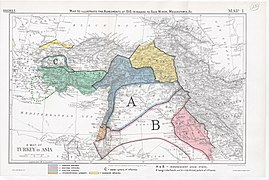 January 1919 British Foreign Office memorandum summarizing the wartime agreements between Britain, France, Italy and Russia regarding Ottoman territory.