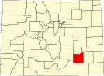 State map highlighting Otero County