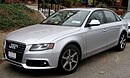 Picture of a silver Audi A4 sedan parked on a street.