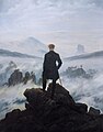 Le Voyageur contemplant une mer de nuages, Caspar David Friedrich, 1818, H. 98 cm. Kunsthalle de Hambourg Romantisme allemand.