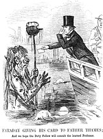 קריקטורה שפורסמה במגזין פאנץ' ב-1855, כתגובה למכתב ששלח המדען מייקל פארדיי בנושא הזוהמה בתמזה