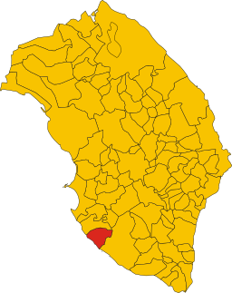 Kommunens läge i Lecce