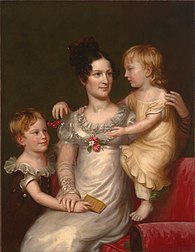 Sarah Weston Seaton, wife of William Winston Seaton, and two of their children, c. 1815