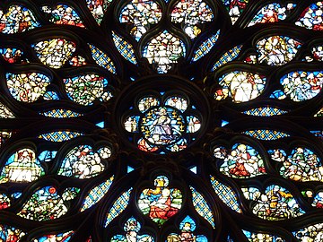 Detail of the rose window of Sainte-Chapelle - the Apocalypse (1485–1498)