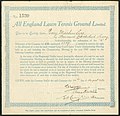 Image 3Debenture of the All England Lawn Tennis Ground Ltd., issued 20th August 1930 (from Wimbledon Championships)