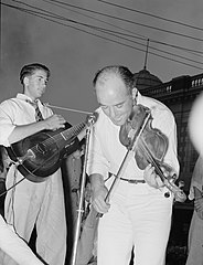 A Cajun fiddler in Crowley, Louisiana, 1938