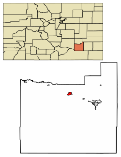 Location within Otero County and Colorado