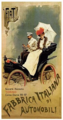 Um anúncio do automóvel 4HP da FIAT em 1899