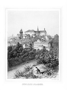 Plauen city and castle (1859)