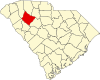 State map highlighting Laurens County