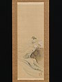 « Poissons sucrés » d'été (ayu). 1785. Rouleau suspendu de droite, d'une paire. encre, or et couleurs sur soie, H. 104 cm. Met