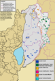 خريطة توزع الديموغرافي لهضبة الجولان اليوم، التي تشمل «قضاء مرتفعات الجولان» التي تحتلها إسرائيل و «محافظة القنيطرة» التي تحت حكم سوريا.
