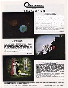 An advertisement featuring three photos from three games, with short paragraphs promoting them
