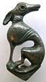 Ancient Roman brooch in the shape of a dog, 100-200 AD, Lincolnshire.