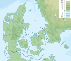 シェラン島北部のパル・フォルス式狩猟の景観の位置（デンマーク内）