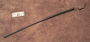 A 90 cm (3 pé) plastic sjambok used by South African Police.
