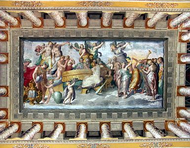 Fresco of The Synod of the Gods on the ceiling of the Hall of the Fountain