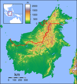 Map showing the location of Taman Nasional Bukit Baka Bukit Raya