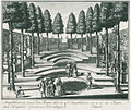 Der Zuschauerraum des Gartentheaters, Kupferstich, um 1725