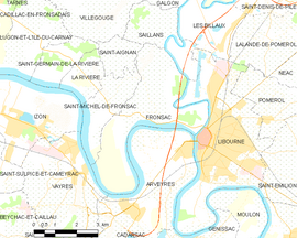 Mapa obce Fronsac