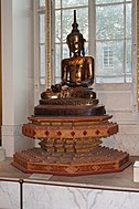 Room 33 - Large statue of Buddha made of lacquer from Burma, 18th-19th century AD