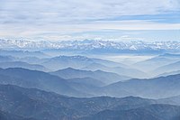 View of the Shivalik Hills and the Middle Himalayas in Himachal Pradesh