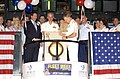 2004: Vice Adm. Gary Roughead, right, rings the opening bell at the American Stock Exchange, during the 17th Annual Fleet Week in New York