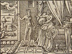 Morpheus appears to Alcyone deur Virgil Solis vir Ovidius se Metamorfoses Boek XI, 650–749.