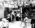 Image 36A.E. Smith filming The Bargain Fiend in the Vitagraph Studios in 1907. Arc floodlights hang overhead. (from History of film)