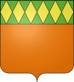 Di aranciato; al capo fusato di verde e d'oro (Tavel, Francia)