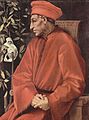 Image 17Cosimo de' Medici (pictured in a 16th century portrait by Pontormo) built an international financial empire and was one of the first Medici bankers. (from Capitalism)