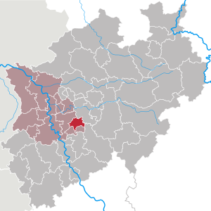 Li position de Wuppertal in Nordrhen-Westfalia