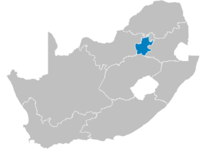 Kart over Gauteng (sørsotho, engelsk, afrikaans, nordsotho, setswana, tsonga, venda) iGauteng (zulu) iRhawuti (xhosa) I-Gauteng (sør-ndebele)