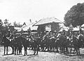 Dutch cavalry in front of the Royal Palace at Tabanan.