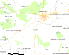 Mapa obce Changy