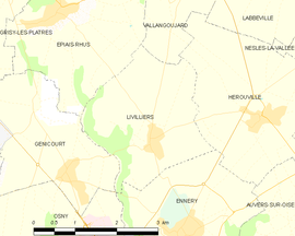 Mapa obce Livilliers