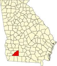 Map of Džordžija highlighting Mitchell County