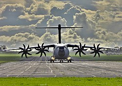 A RAF Airbus A400M Atlas at Keevil during Exercise Joint Warrior in March 2017