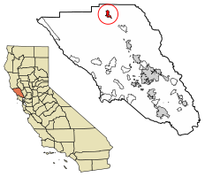 Location of Cloverdale in Sonoma County, California