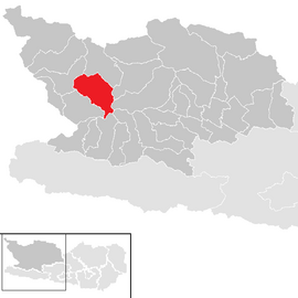 Poloha obce Stall v okrese Spittal an der Drau (klikacia mapa)