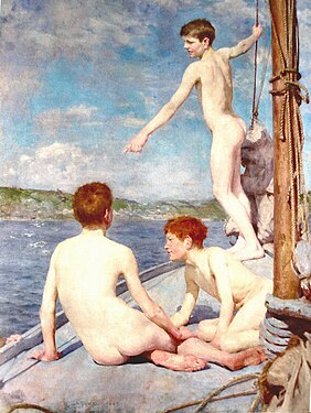 The Bathers (1889) by Henry Scott Tuke