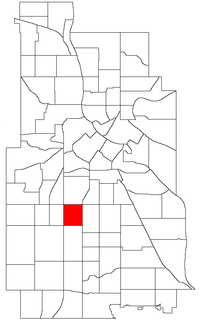 Location of Lyndale within the U.S. city of Minneapolis