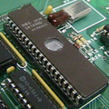 This 8749 Microcontroller stores its program in internal EPROM.