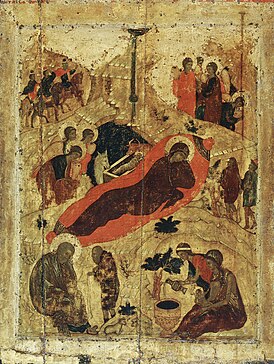 «Рождество Христово» икона Андрея Рублёва, 1410-е(?)